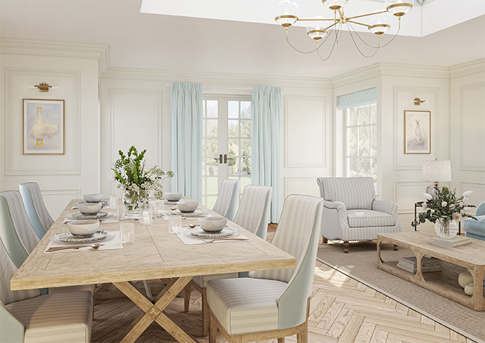 Lace Stripes, Duck Egg - Made to Measure Curtains - Image 8